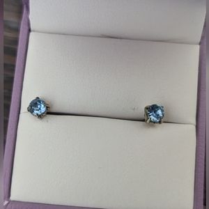 Blue diamond silver studs